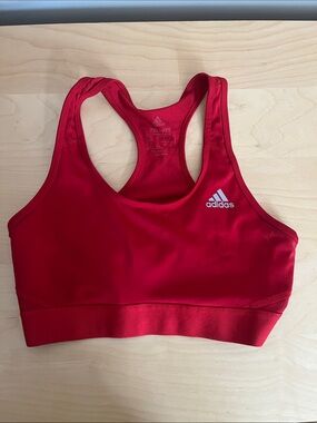 7/$20 adidas Red Racerback sports bra  with Logo